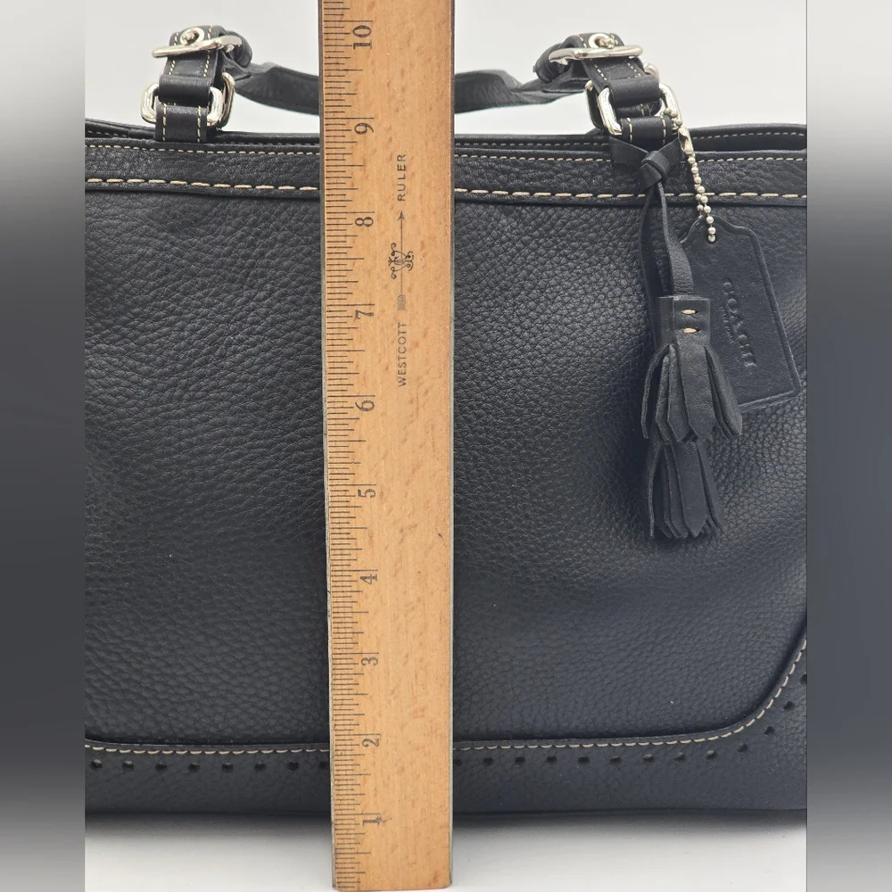 🌻VINTAGE!🌻Coach Y2K Hampton Luxury Tassel Satchel + Shoulder Chain Strap,Black - Picture 14 of 16